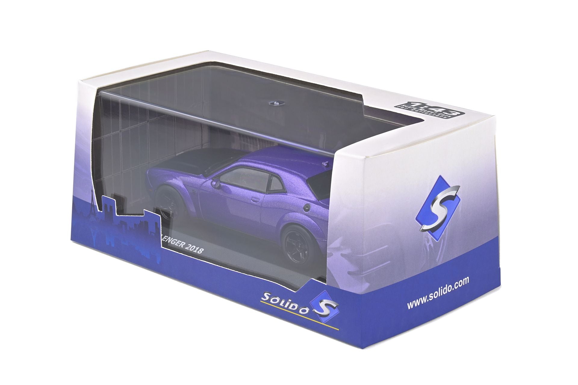 voiture-miniature-GT-Spirit-1-18-2018-Dodge-Challenger-Demon-Violet-Dans-Boite