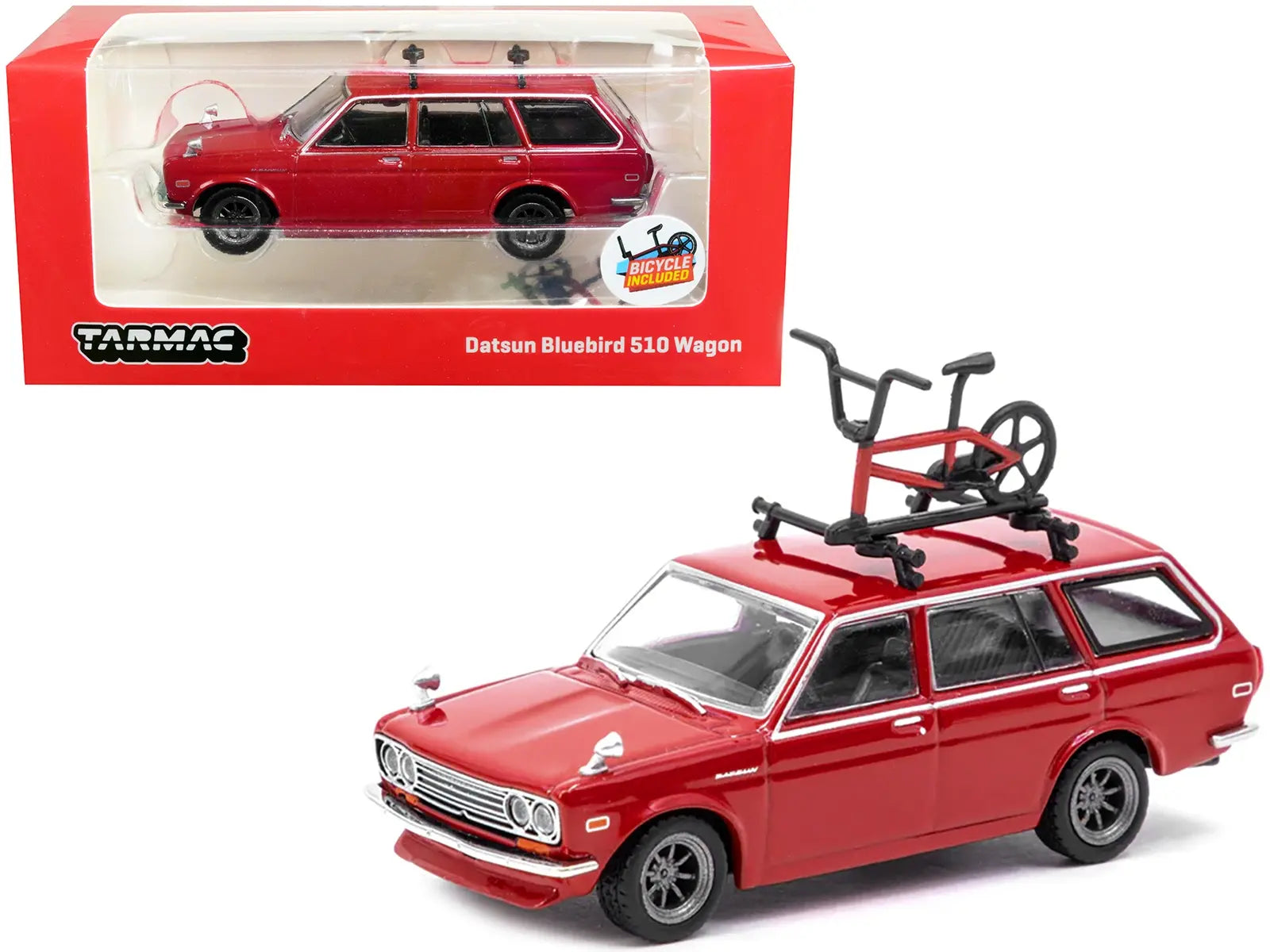 Datsun Bluebird 510 Wagon with Bike (Red)
