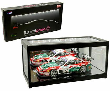 Présentoir 14"BLACK illumicase Collectible Display Showcase LED Light Mirror Base 1:18 Diecast MJ7710MBK