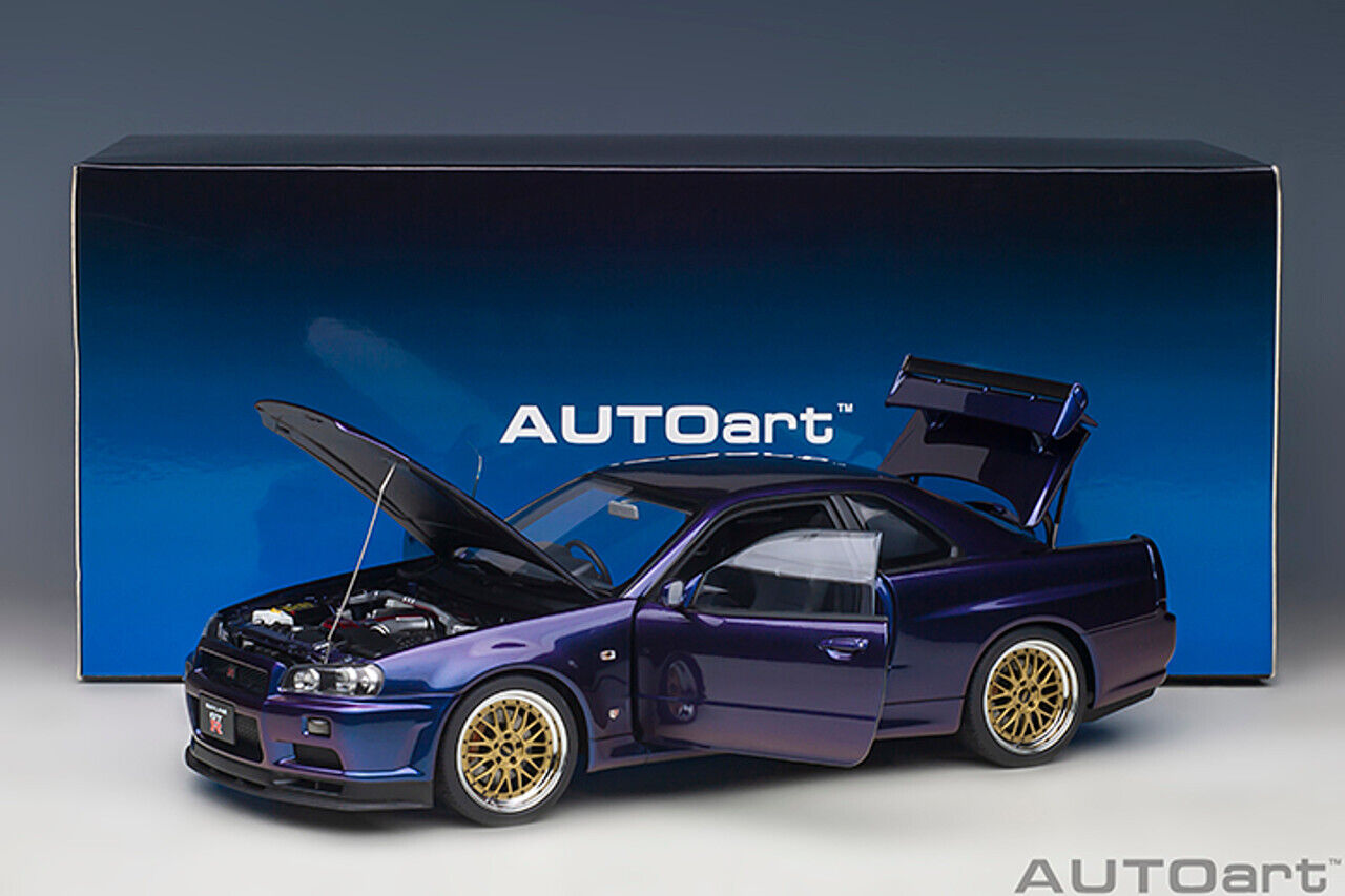Nissan SKYLINE GT-R (R34) V-SPEC II Purple W/ BBS Wheels