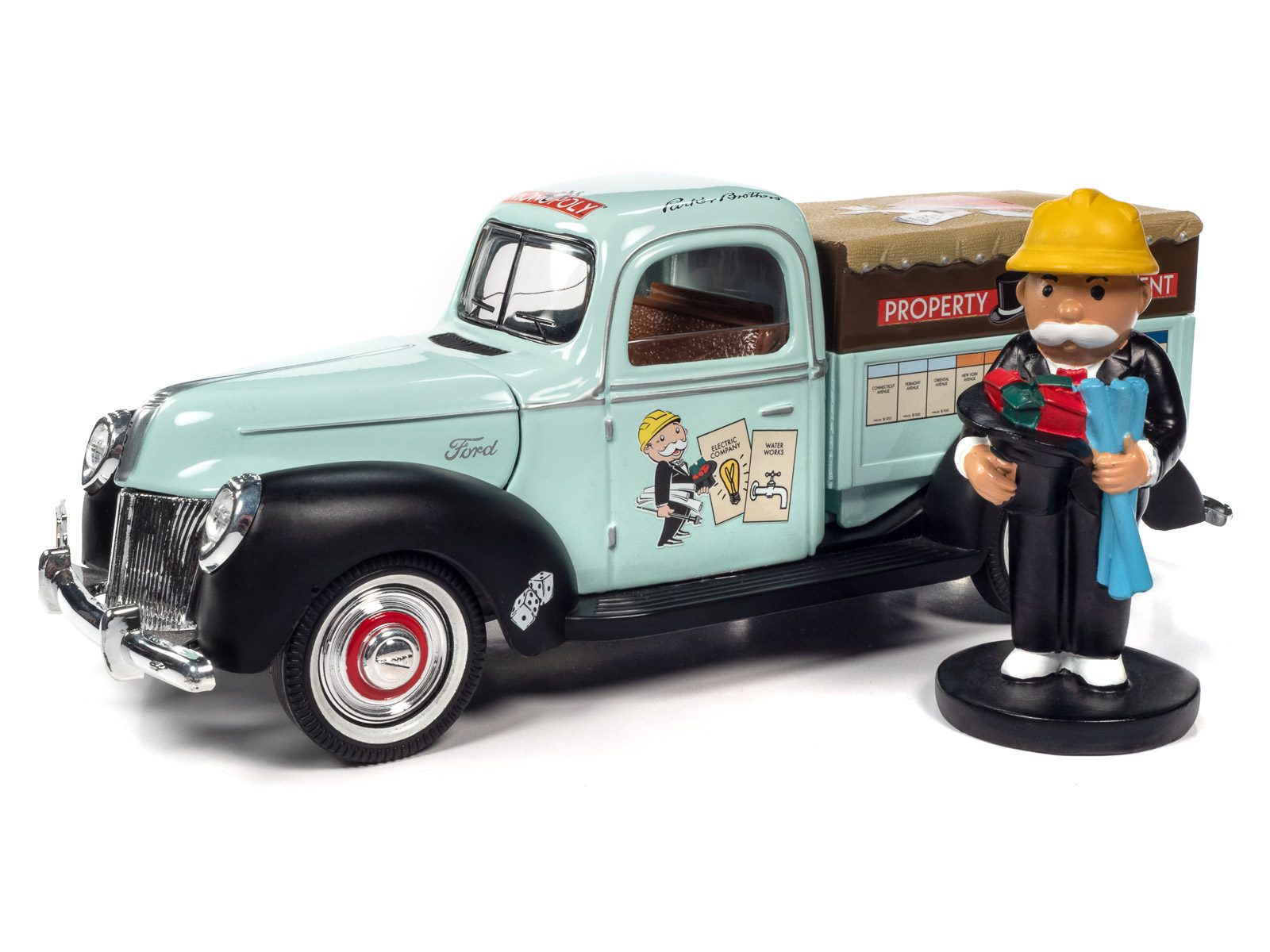 Ford 1940 "Monopoly Property Management Truck" W/RESIN FIGURE