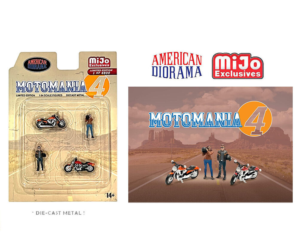 1:64 Figures Motomania 4 Diecast Figures Set