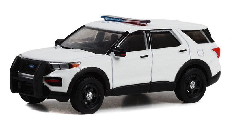 Police - 2022 Ford Police Interceptor Utility with Light Bar and Push Bar in White