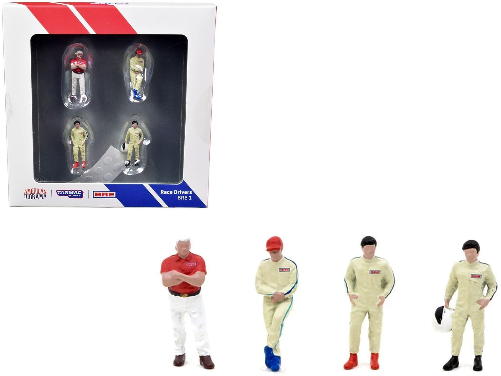 "Race Drivers" 4 Piece Diecast Figure Set "BRE"