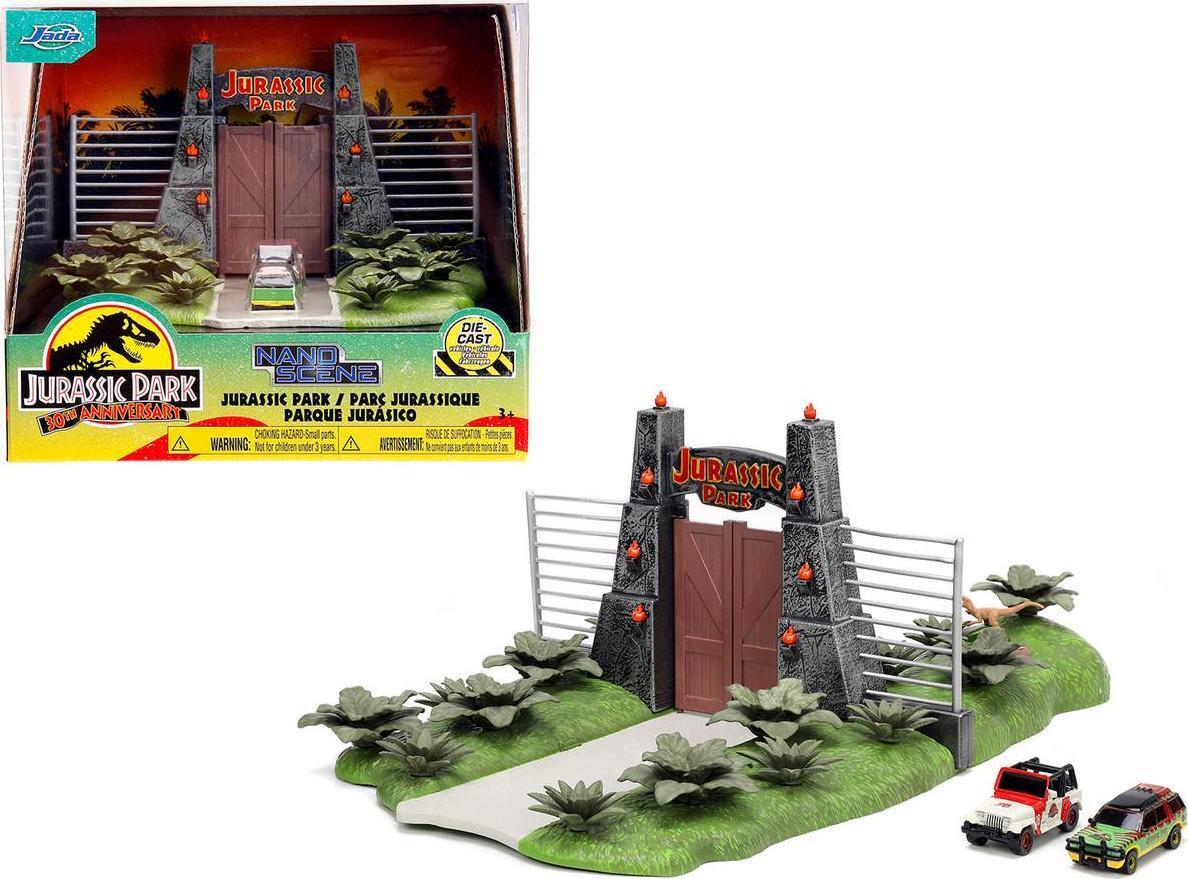 Jurassic Park Theme Diorama Jeep Wrangler Ford Explorer 30th Anniversary (NANO)