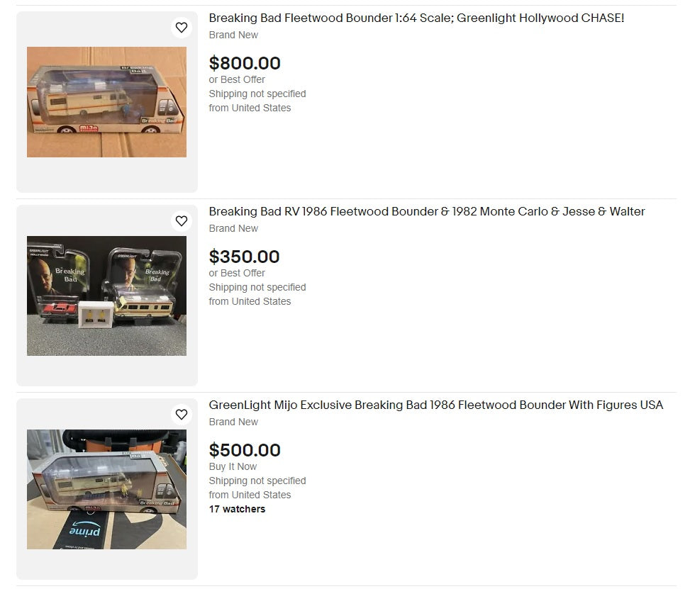 1986 FLEETWOOD BOUNDER RV BREAKING BAD DIORAMA & 2 FIGURES 1/64 CHASE VERSION