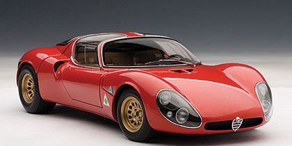 Alfa Romeo - MILLENNIUM 1/18 ALFA ROMEO 33 STRADALE PROTOTYPE 1967(RED) 完成品 ミニカー(70191) AUTOart(オートアート) AUTOart 1:18 Alfa Romeo 33 Stradale Prototype 1967 Red 70191