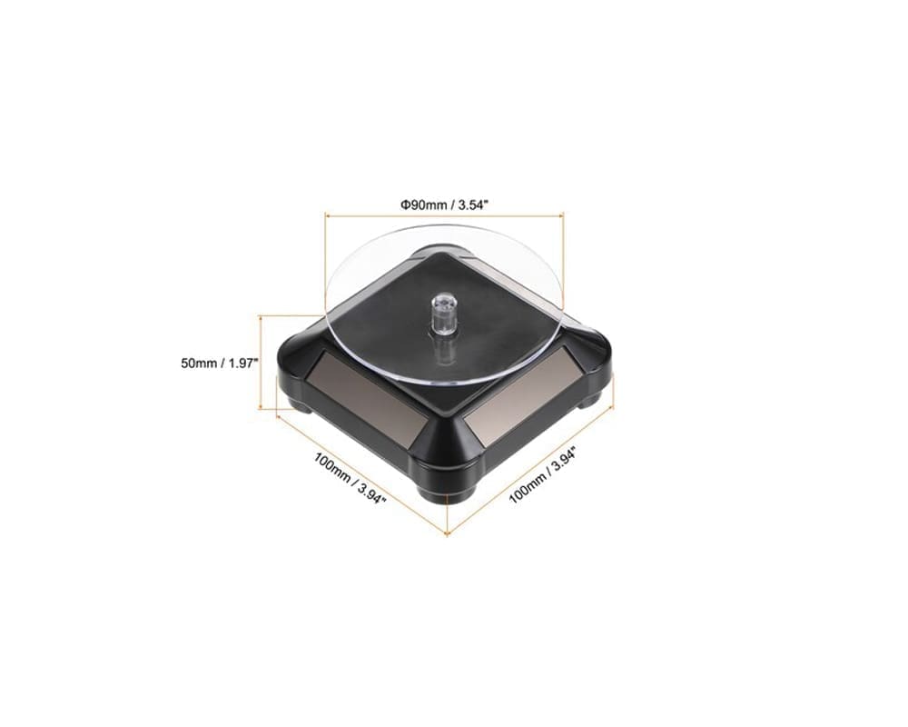 Presentoir solaire rotatif 360 degres 3.5 po base noire - 002-BK