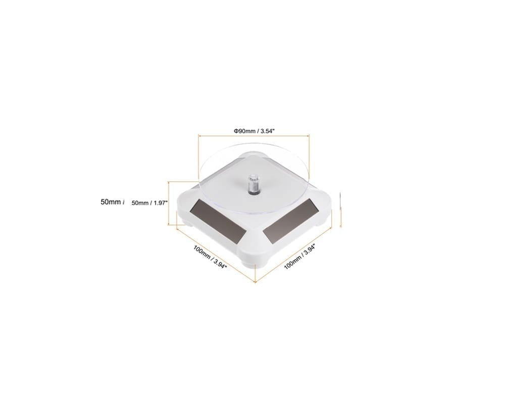 Solar Display Stand 3.5 Inch 360 Rotating White Base - 002-WH