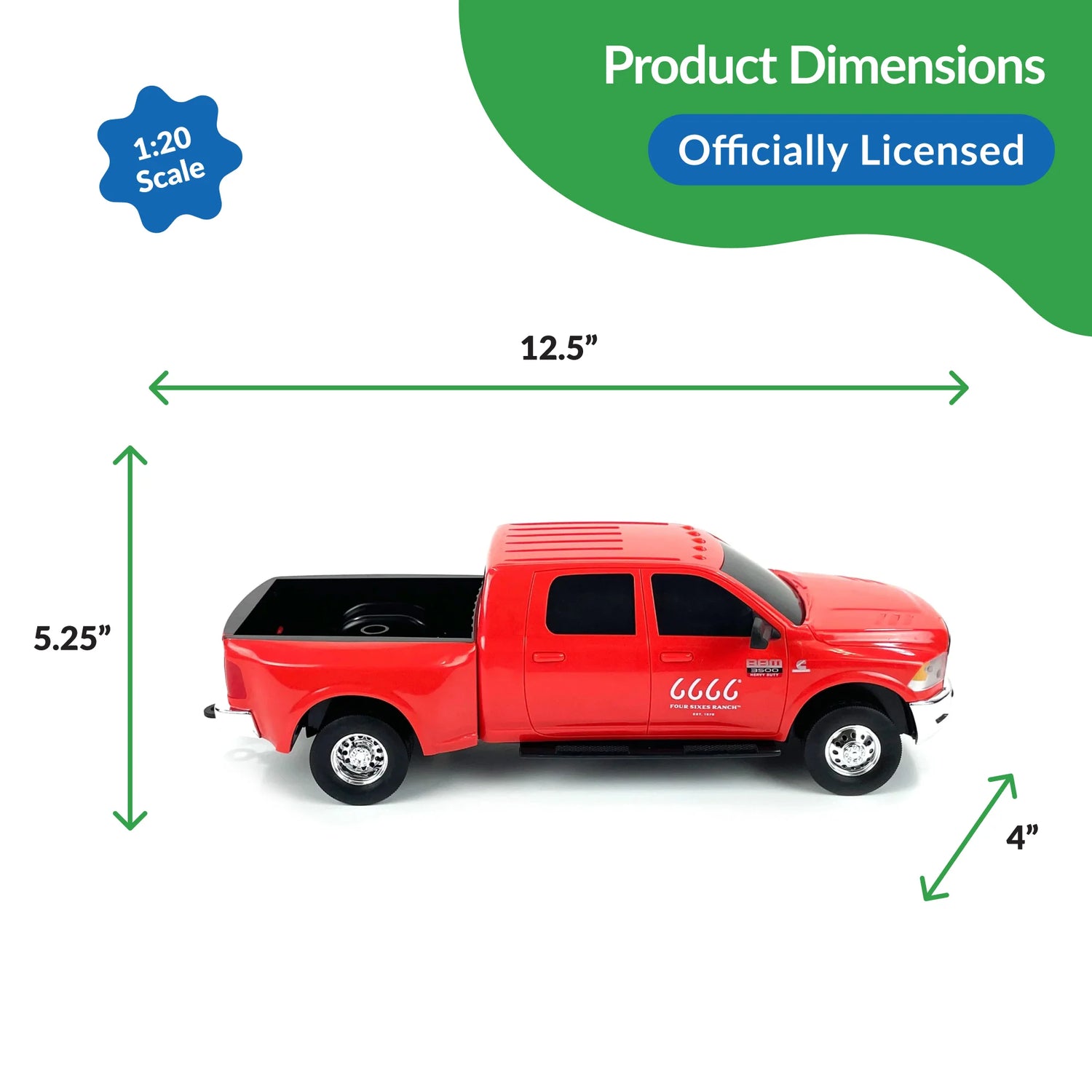 Four Sixes Ranch Ram 3500 Mega Cab Dually (1:20 Plastique)