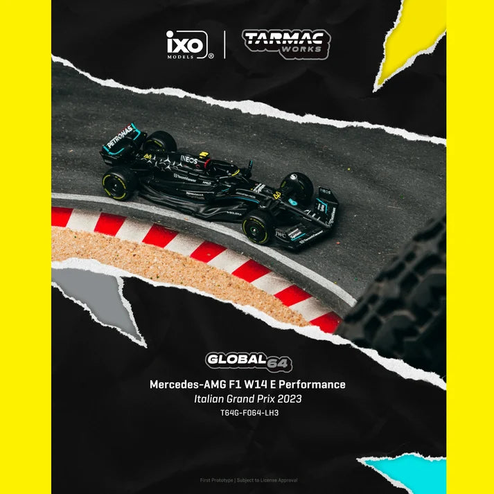 Tarmac Works Global64 1:64 Mercedes-AMG F1 W14 E Performance – Italian Grand Prix 2023 – Lewis Hamilton – T64G-F064-LH3
