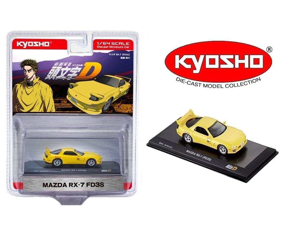 KYOSHO 1:64-Yellow-INITIAL D MAZDA RX-7 (FD3S)