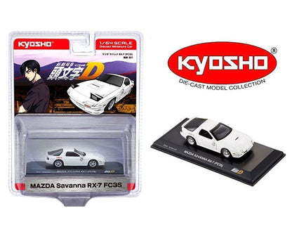 KYOSHO 1:64-WHITE-INITIAL D MAZDA SAVANNA RX-7 (FC3S)