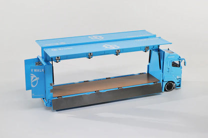 GCD 1:64-LB-Trucks Mitsubishi Fuso Super Great Transporter Baby Blue KS-073-576