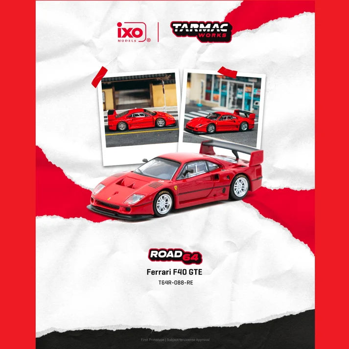 Tarmac Works Road64 1:64 Ferrari F40 GTE – Rouge – T64R-088-RE