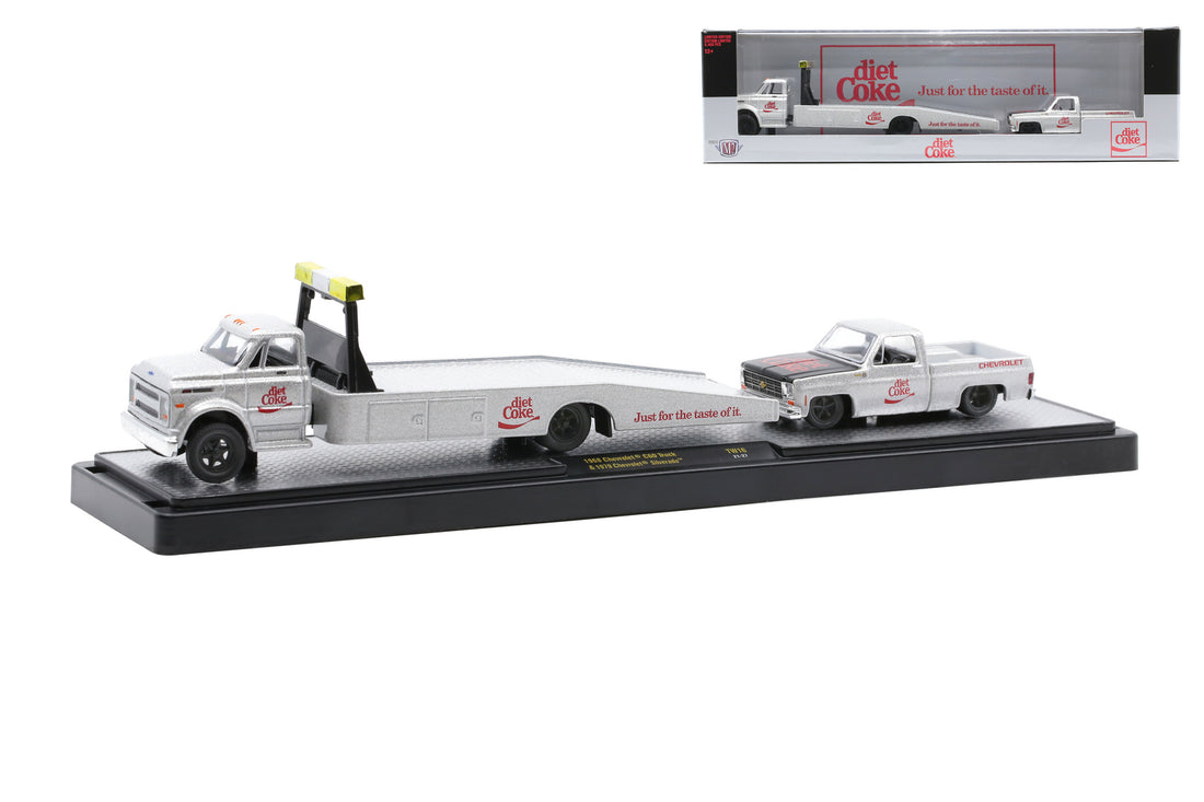 Coca-Cola 1967 Dodge A100 Panel Van &amp; 1971 Plymouth HEMI Cuda – M2 Machines Auto-Haulers TW16 (56000-TW16B)