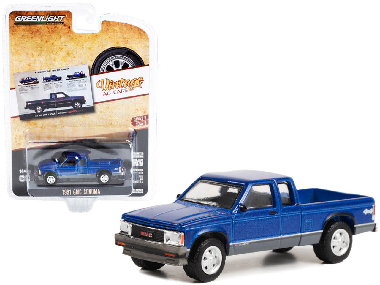 1991 GMC Sonoma Pickup Truck (Blue Metallic and Gray)