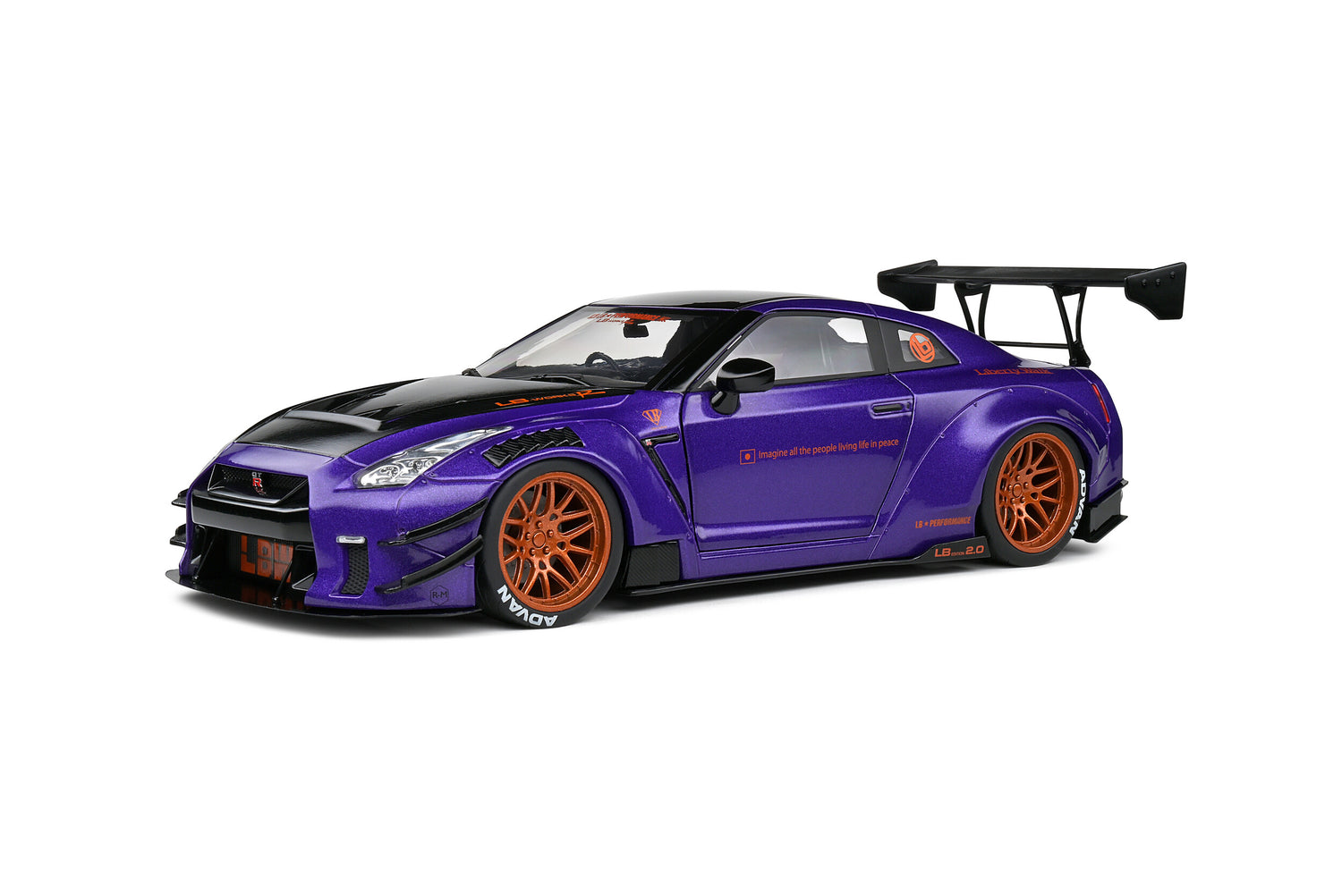 SOLIDO - Nissan GT-R (R35) W/ Liberty Walk Body Kit 2.0 - "Purplezilla"