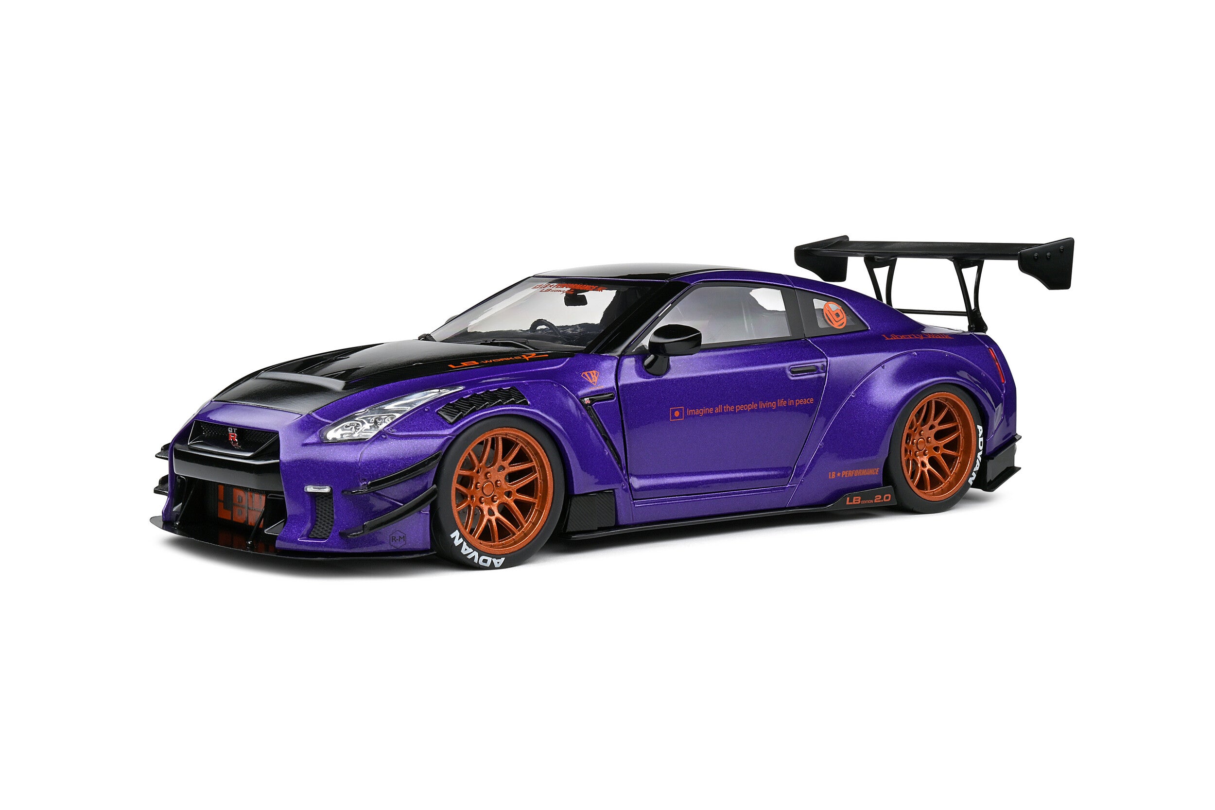 SOLIDO - Nissan GT-R (R35) W/ Liberty Walk Body Kit 2.0 - "Purplezilla"