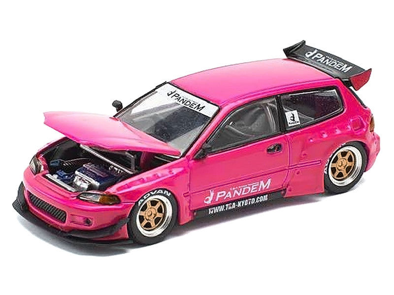 Pop Race x Enigma 1:64-Pandem Civic EG6 - Pink PRE008