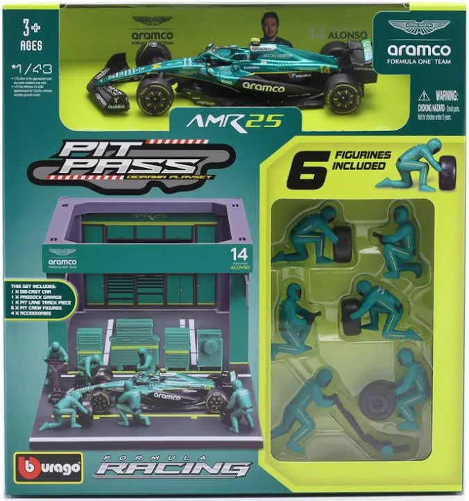 F1 Aston Martin AMR25 2025 Pit Pass Paddock Diorama Alonso 