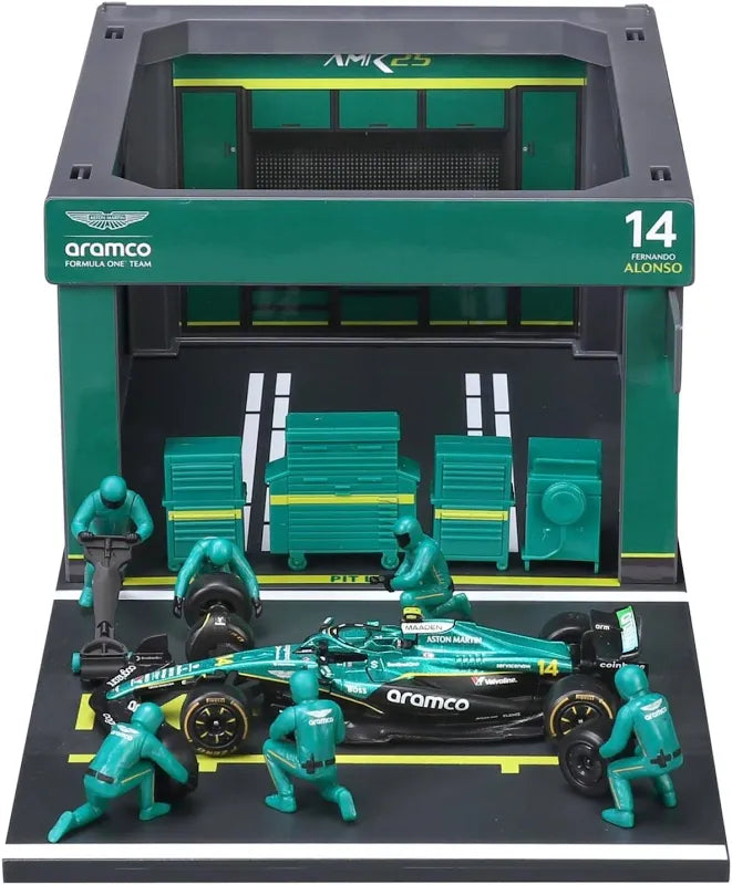 F1 Aston Martin AMR25 2025 Pit Pass Paddock Diorama Alonso 