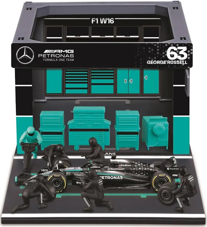 F1 Mercedes GP F1 W16 2025 Pit Pass Paddock Diorama Russell 