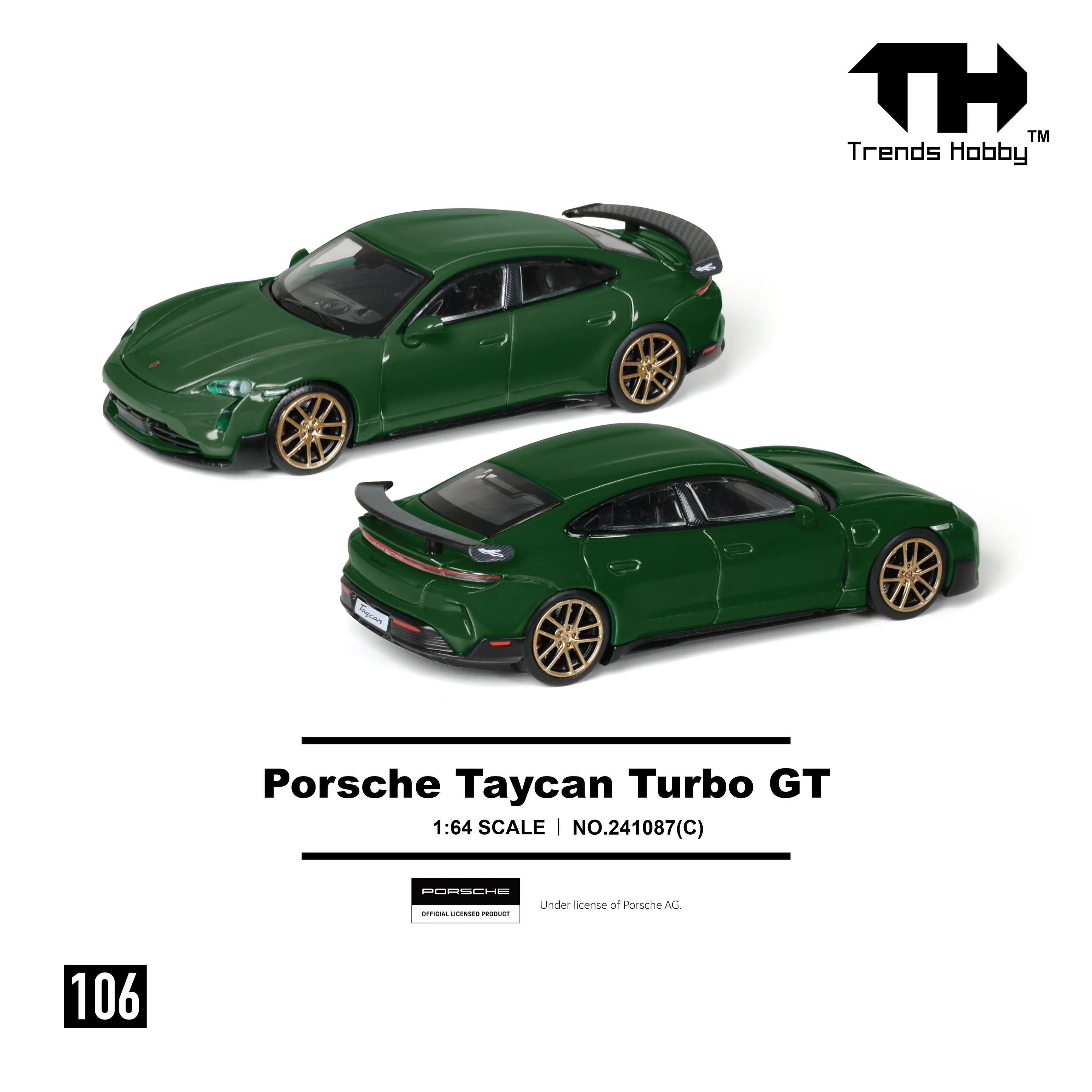 Porsche Taycan Turbo GT vert 1:64 - Trends Hobby - 241087C