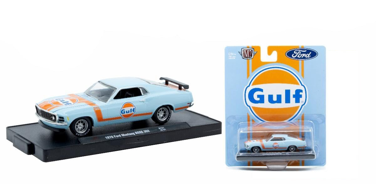 Gulf 1970 Ford Mustang BOSS 302 M2 machines auto-drivers release 131 (11228-131-C)