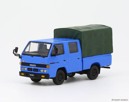 Model 1 1/64-Isuzu NHR 1987 Blue LHD with Canvas T66642