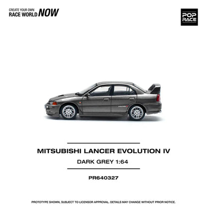 POPRACE 1/64, MITSUBISHI LANCER EVOLUTION IV DARK GREY, PR640327