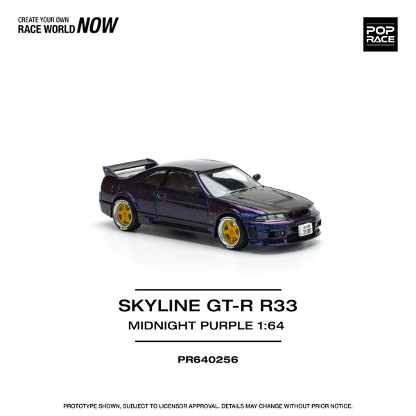(PRE-0RDER 2025) POPRACE 1/64, SKYLINE GT-R R33 NISMO (MIDNIGHT PURPLE)