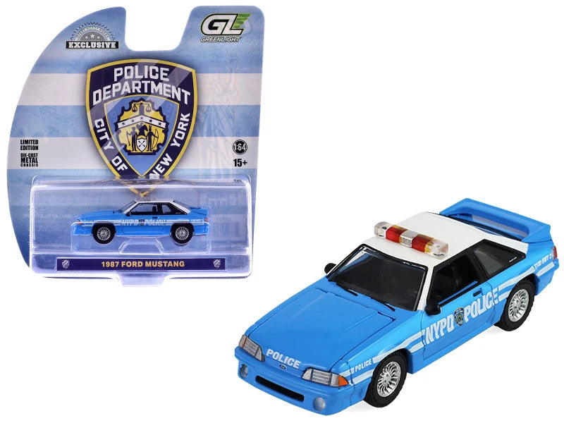 GreenLight 1:64 Ford Mustang 1987 New York City Police Department (NYPD) – Hobby Exclusive – GL30527
