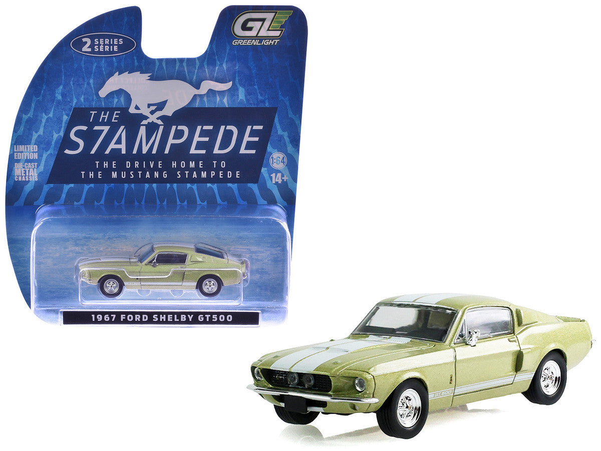 GreenLight 1:64 The Mustang Stampede Series 2 – 1967 Shelby GT-500 Fastback – Lime Gold – Limited Edition GL125402-A