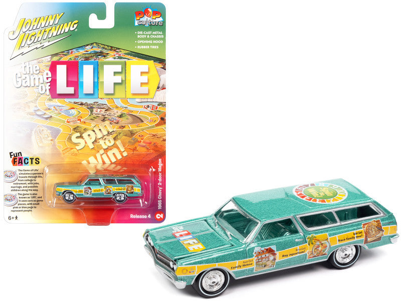 Johnny Lightning Pop Culture Release 4 The Game of Life 1965 Chevrolet 2-Door Station Wagon – Turquoise métallisé – JLPC009-JLSP264