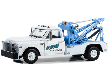 1969 Chevrolet C-30 Dually Wrecker Tow Truck "Roscoe Tow Service" White "Starsky and Hutch" (1975-1979) TV Series