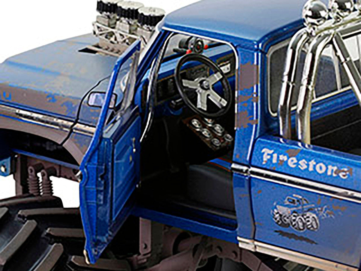 1974 Ford F-250 Monster Truck with 66-Inch Tires Blue "Bigfoot 