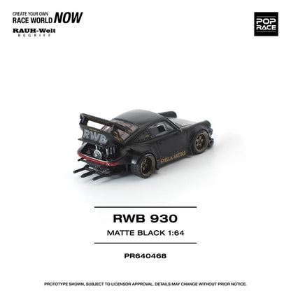 (PRE-ORDER 2026) POPRACE 1:64 RWB 930 Matte Black “Stella Artois” PR640468