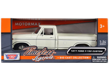 1977 Ford F-150 Custom Pickup – Blanc – Motormax 1:24 Timeless Legends – 79386WH