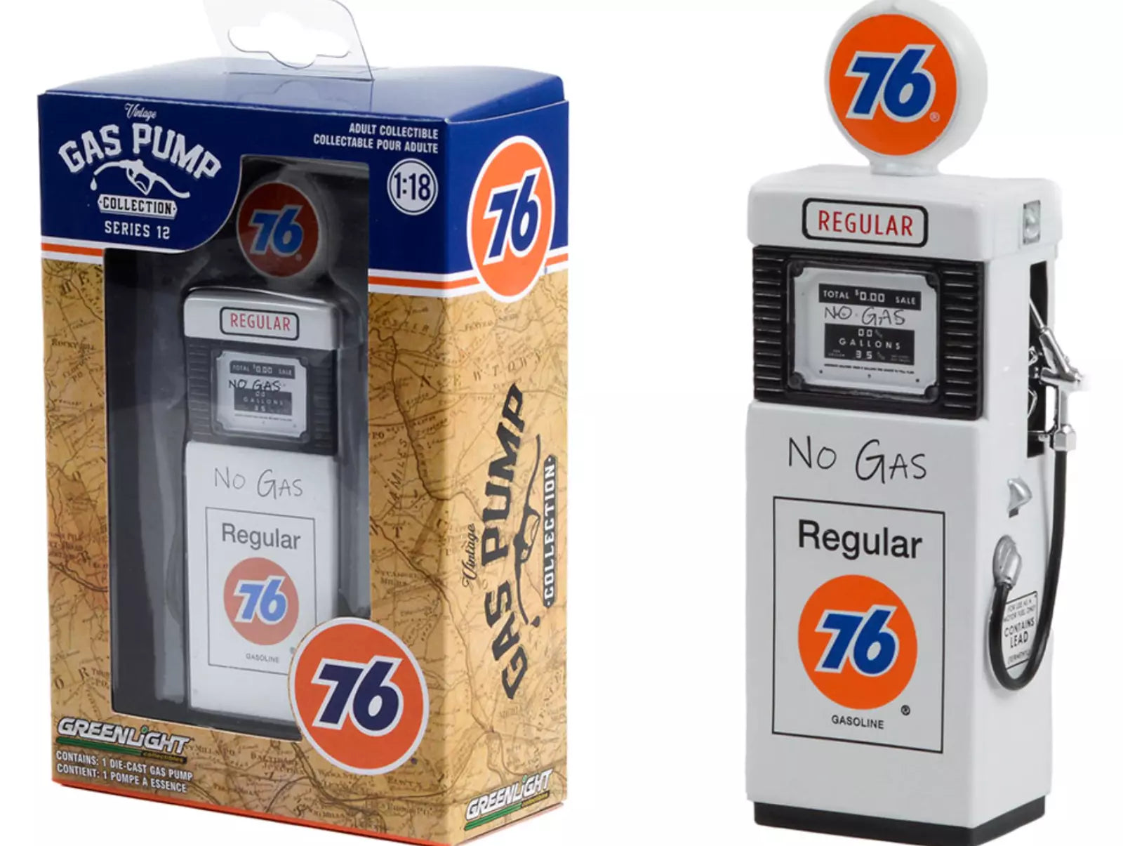 Wayne 505 Gas Pump Union 76 Regular Gasoline "No Gas"