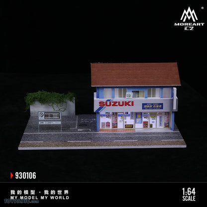 Scène du magasin spécialisé de motos Suzuki Nishi-Kamakura MoreArt 1:64 MO930106