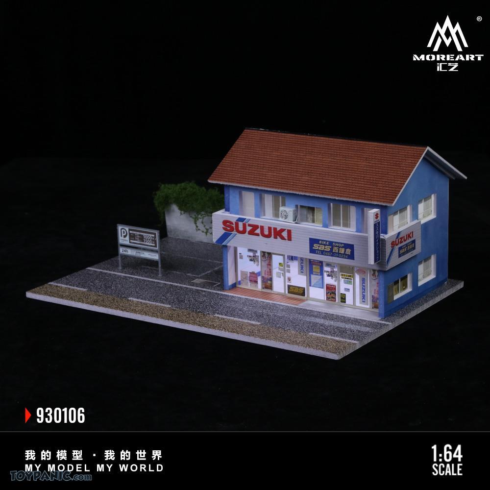 Scène du magasin spécialisé de motos Suzuki Nishi-Kamakura MoreArt 1:64 MO930106