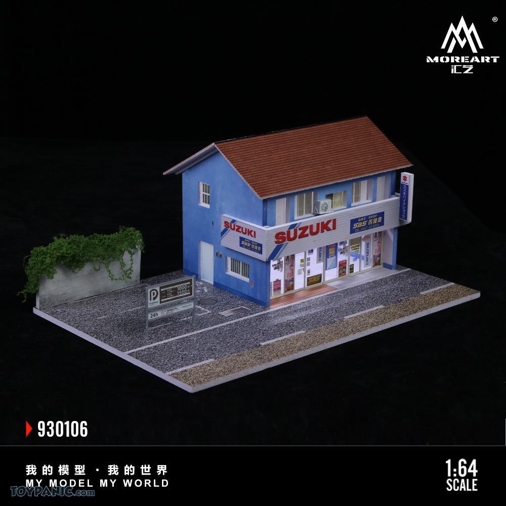 Scène du magasin spécialisé de motos Suzuki Nishi-Kamakura MoreArt 1:64 MO930106