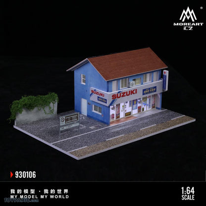 Scène du magasin spécialisé de motos Suzuki Nishi-Kamakura MoreArt 1:64 MO930106