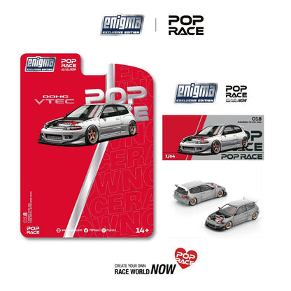 POPRACE 1/64, PANDEM CIVIC EG6 RAW METAL (enigma exclusive edition) PRE018