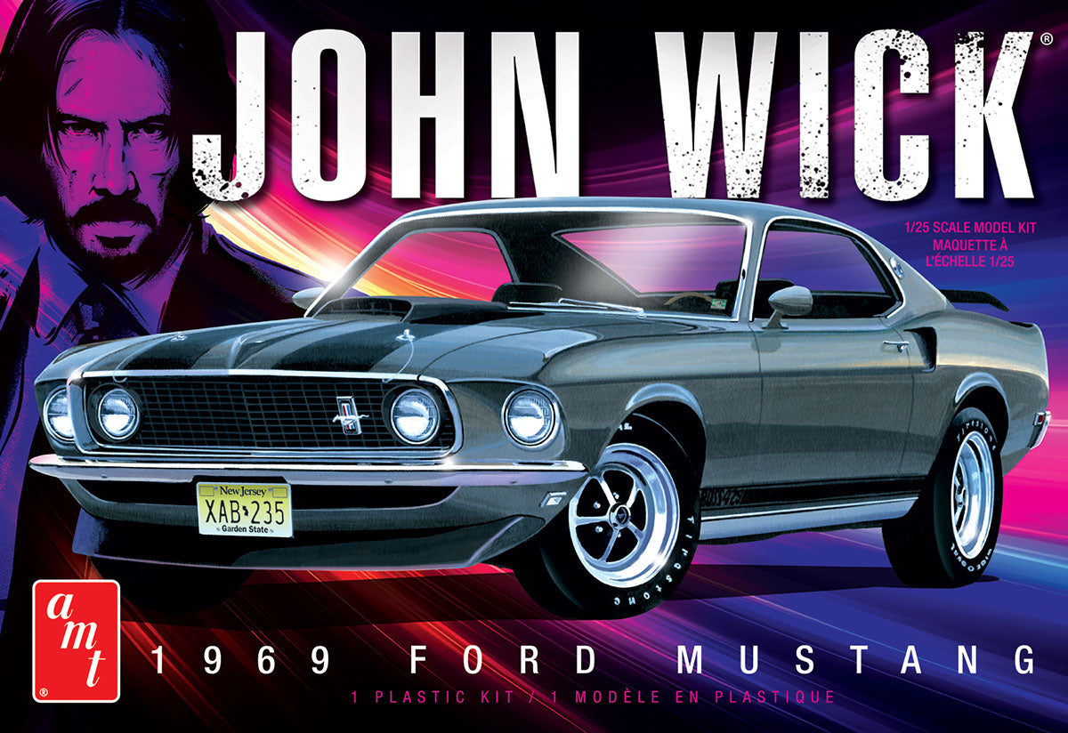 Ford Mustang Mach 1 1969 John Wick – Ensemble de modèle réduit AMT 1:25 – AMT1454M