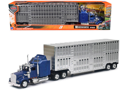 Kenworth W900 – Remorque à bétail Pot Belly chromée