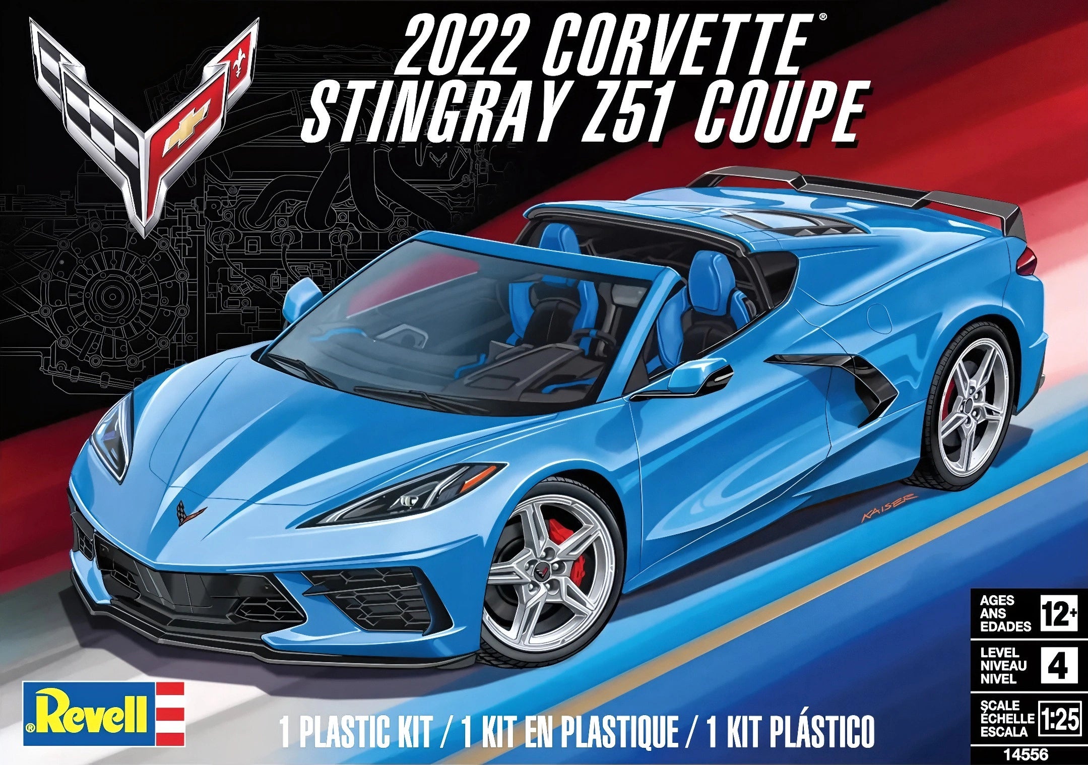 Revell 2022 Corvette Stingray Z51 Coupe 1:25 Model Kit – 14556