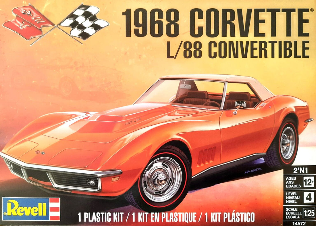 Revell 1:25 1968 Corvette L/88 Roadster Model Kit – 14572