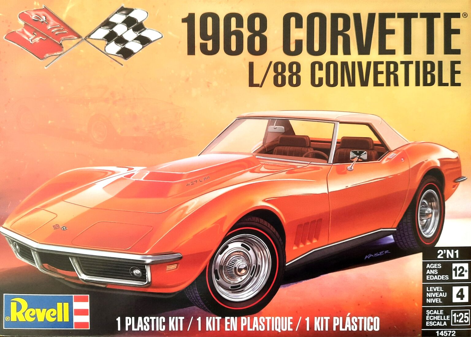Revell 1:25 1968 Corvette L/88 Roadster Model Kit – 14572